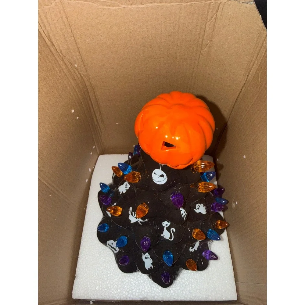 Hot‎ Topic Disney Nightmare Before Christmas Light Up Ceramic Tree Halloween